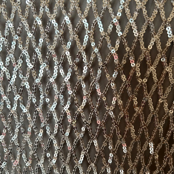 Long Sleeved Sequin Mesh Evening Gown - Picture 13 of 13